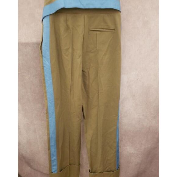 Diane Von Furstenberg Ribbon-Stripe Wide-Leg Fold-Over Pants - Picture 8 of 16